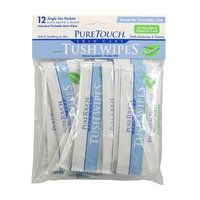 Pure Touch Puretouch Skin Care Tush Wipes Naturals, 12 Count