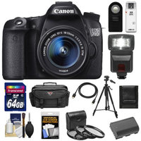 Canon EOS 70D Digital SLR Camera & EF-S 18-55mm IS STM Lens with 64GB Card + Battery + Case + 3 UV/CPL/ND8 Filters + Flash + Tripod + Accessory Kit