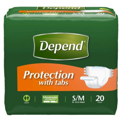 DEPEND Depend Protection with Tabs Maximum Absorbency S/M - 60 Count