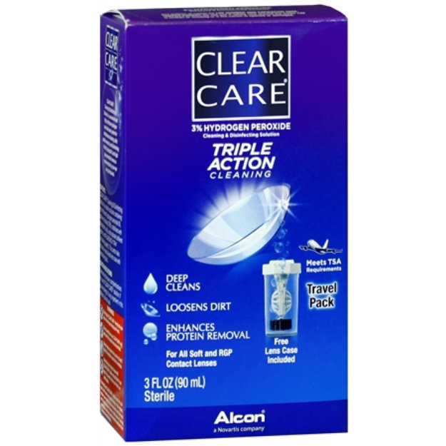 Clear Care 3 Hydrogen Peroxide Cleaning & Disinfecting Solution Travel