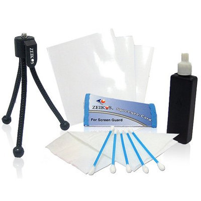 Zeikos Deluxe Cleaning Kit w/Screen Guard & Table Top Tripod