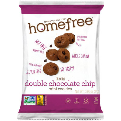 HomeFree Treats Double Chocolate Chip Mini Cookies, 0.95 Oz, Pack Of 30 Bags