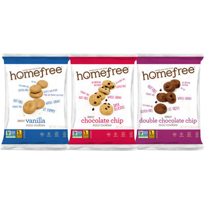 HomeFree Gluten Free Mini Cookies Mixed Box, 10 Single Serve Packs in