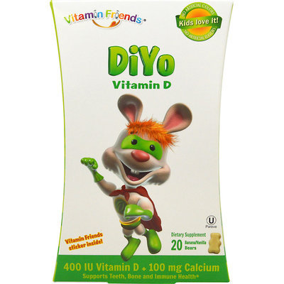 Natural Burst - Vixro DiYo Vitamin D-3 Yogurt Bears Banana Flavor - 40 Yogurt.