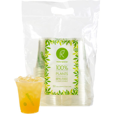 Cup Clear Compostable, 50 Ct by Repurpose