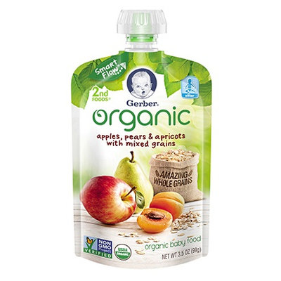 Gerber® Organic 2nd Foods® Pouches Apples, Pears & Apricots With Mixed Grains