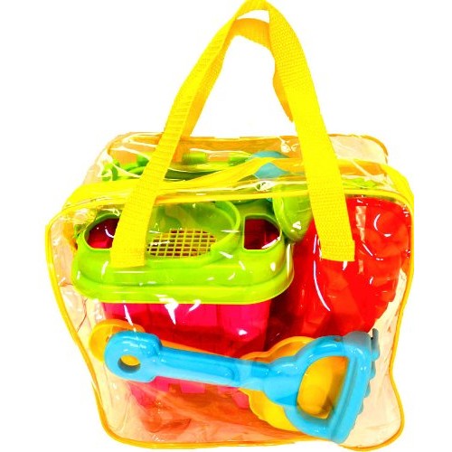 Bo-Toys Beach Sand Toys Set in Zippered Bag Castle Bucket, 15 Piece