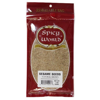Spicy World Sesame Seed Natural (Brown), 7-Ounce Bags (Pack of 6)