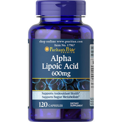 Puritan's Pride 2 Units of Alpha Lipoic Acid 600 mg-120-Capsules