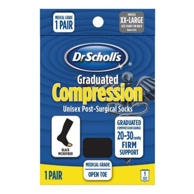 Dr. Scholl's Firm Graduated Compression Post-Surgical Open Toe Sock XL