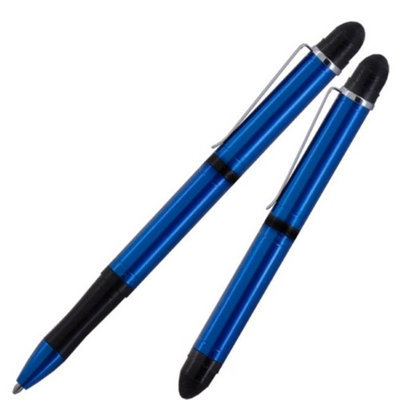 Fisher Space Tec Touch Dual-Stylus Space Pen with Chrome Clip Anodized Aluminum Blue