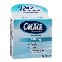 Colace Stool Softener 100mg Capsules - 10 CT