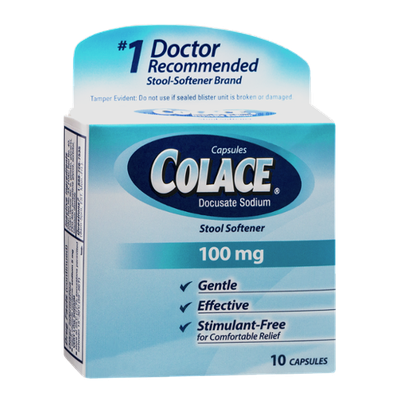 Colace Stool Softener 100mg Capsules - 10 CT