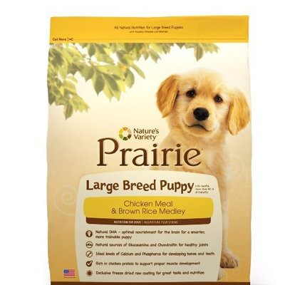 Prairie Large Breed Puppy Chicken Meal & Brown Rice Medley by Nature's Variety 15 lb Bag