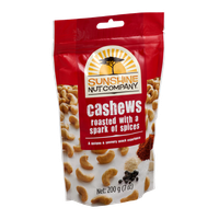 Sunshine Nut Company Cashews Roasted with a Spark of Spices