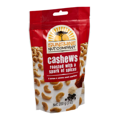 Sunshine Nut Company Cashews Roasted with a Spark of Spices