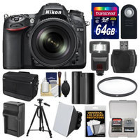 Nikon D7100 Digital SLR Camera & 18-140mm VR DX Lens (Black) with 64GB Card + Case + Flash + Battery/Charger + Tripod + Filter + Remote Kit