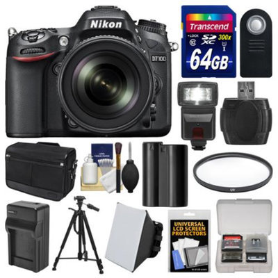 Nikon D7100 Digital SLR Camera & 18-140mm VR DX Lens (Black) with 64GB Card + Case + Flash + Battery/Charger + Tripod + Filter + Remote Kit