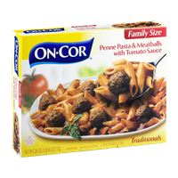 On-Cor Penne Pasta & Meatballs with Tomato Sauce