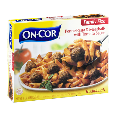 On-Cor Penne Pasta & Meatballs with Tomato Sauce