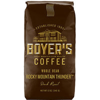 Boyer's Coffee Rocky Mountain Thunder Dark Roast Whole Bean Coffee, 12 oz