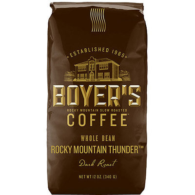 Boyer's Coffee Rocky Mountain Thunder Dark Roast Whole Bean Coffee, 12 oz