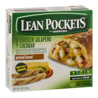 Lean Pockets Sandwiches Chicken Jalapeno Cheddar Pretzel Bread - 2 CT