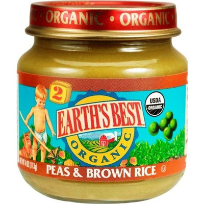 Earth's Best Organic Stage 2, Peas & Brown Rice, 4 Ounce (Pack of 12)