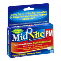 MidNite PM Natural Relief For Occasional Pain & Sleepness Chewable Tablets - 28 CT