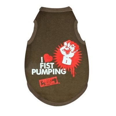 MTV's Jersey Shore Dog Shirt, I <3 Fist Pumping, Green, Small
