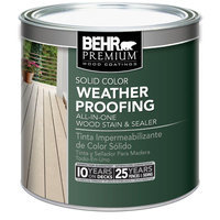 Exterior Stain: BEHR Premium Finish 8 oz. Tintable Solid Color Weatherproofing All-In-One Wood Stain and Sealer Sample Multi 501316