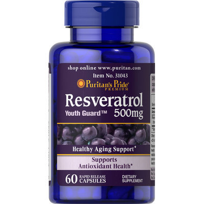 Puritan's Pride 2 Units of Resveratrol 500 mg-60-Capsules