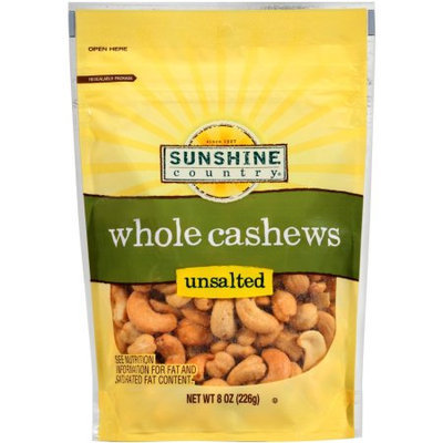 Generic Sunshine Country Unsalted Whole Cashews, 8 oz
