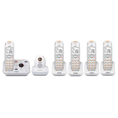Vtech SN6187 + (4) SN6107 5 Handsets Home Safety Telephone System + Pe