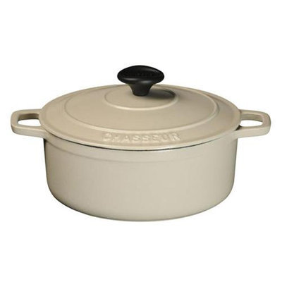 Chasseur France A171602 Matte Meringue Round Dutch Oven, Black, 5.5 qt. - Black, 5.5 qt. - A1716026
