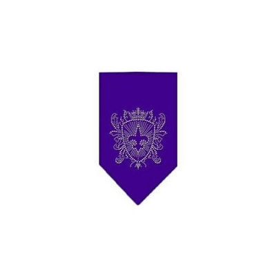 Ahi Fleur De Lis Shield Rhinestone Bandana Purple Small