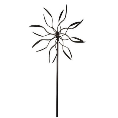 Panacea PAN88862 60 inch Dual Spinner Bronze Leaf Kinetic Art Windmill