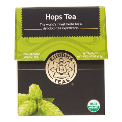 Buddha Teas Hops 100 Percent Organic Herbal Tea 18 Bags Per Packet