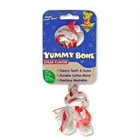 Aspen Pet Products Aspen Pet X-Small 2 Knot Yummy Rope Bone, Steak Flavored