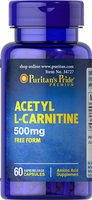 Puritan's Pride Acetyl L-Carnitine 500 mg-60 Capsules