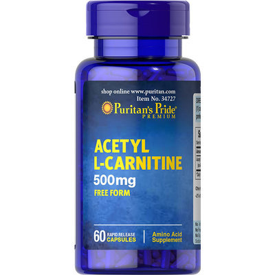 Puritan's Pride Acetyl L-Carnitine 500 mg-60 Capsules