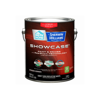 HGTV HOME by Sherwin-Williams Showcase Interior Eggshell Tintable White Latex-Base Paint and Primer in One (Actual Net Contents: 124-fl oz) SH0023004-16
