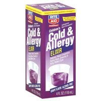 Rite Aid Brand Rite Aid Cold & Allergy Elixir, Children's, Grape Flavor 4 fl oz (118 ml)