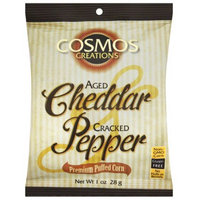 Cosmos Creations Aged Cheddar Cracked Pepper Premium Puffed Corn, 1 oz, (Pack of 24)