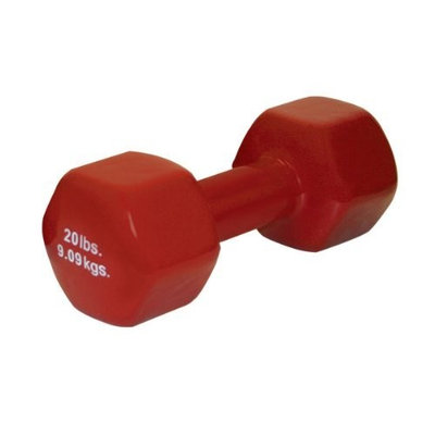 CanDo 10-0561-1 Vinyl Coated Dumbbell, 20 lb, Brown