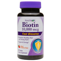 Natrol Biotin 10,000 mcg Fast Dissolve, Tablets, Strawberry, 60 ea