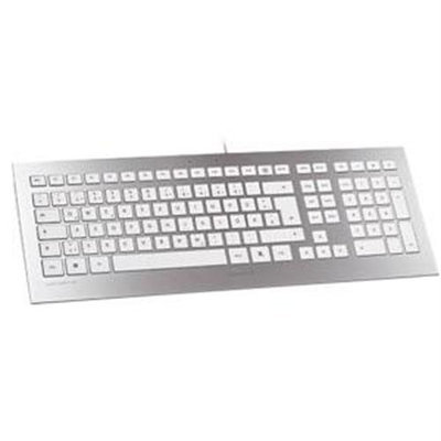 Zf Electronics Corporation Cherry STRAIT Keyboard - Wired - Silver, White