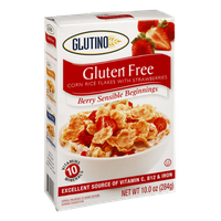 Glutino Gluten Free Berry Sensible Beginnings Corn Rice Flakes with Strawberries