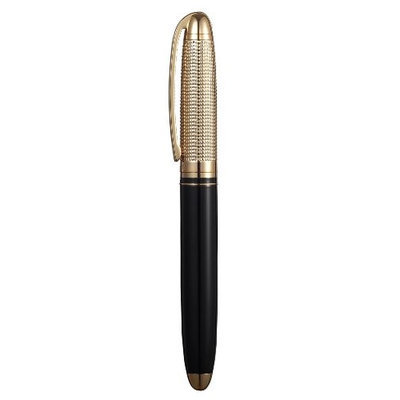 Caseti Brees Black and Gold Twist Top Roller Ball Pen
