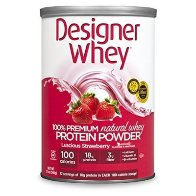 Next Proteins DESIGNER WHEY 100% Premium Whey Protein Powder, Luscious Strawberry, 12 Ounce Canister